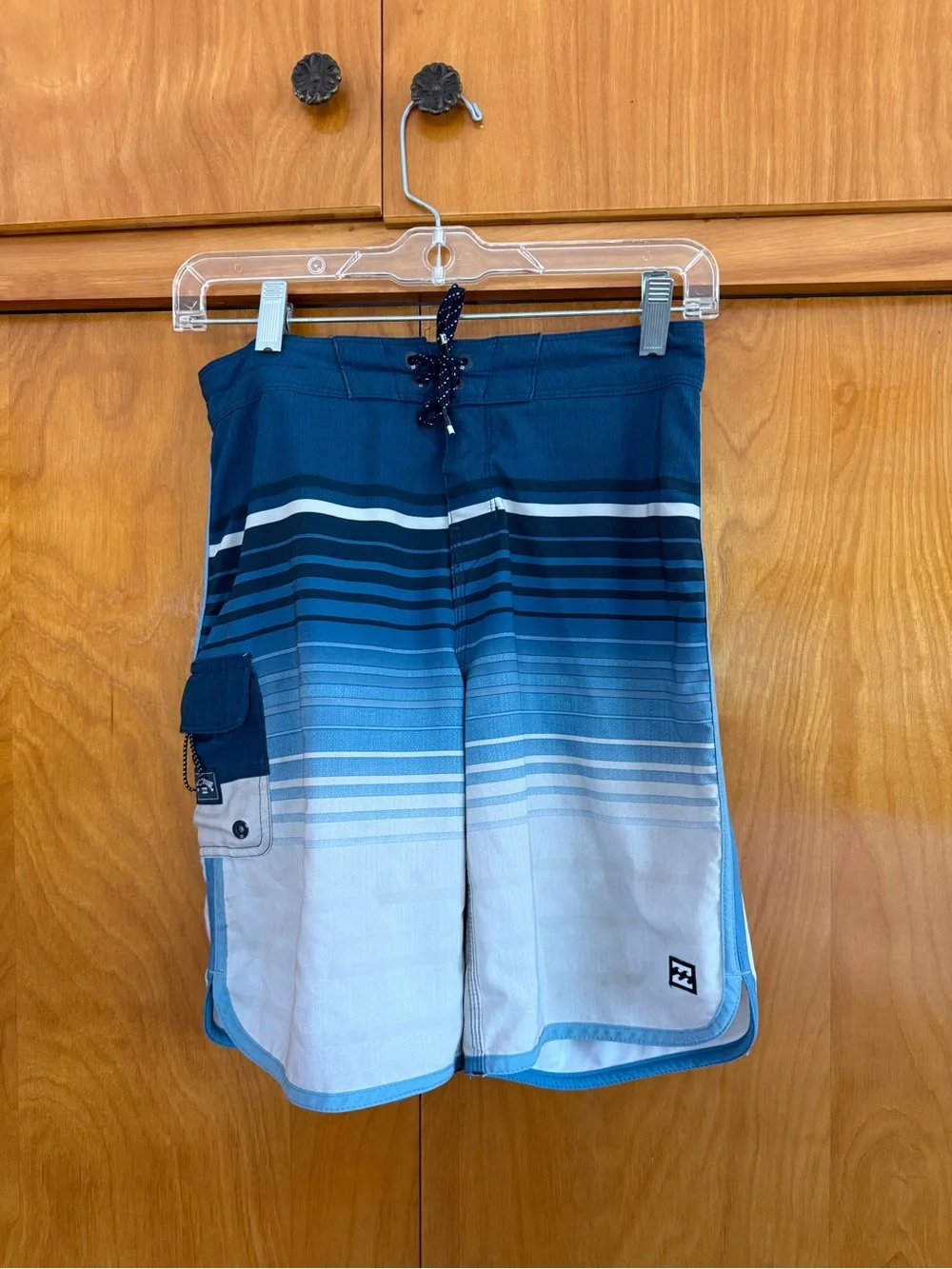 Billabong Blue Gradient Stripe Kids Swim Trunks